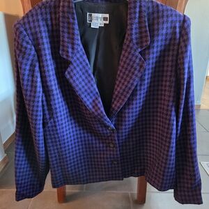 Ladies St. John Purple Houndstooth Blazer